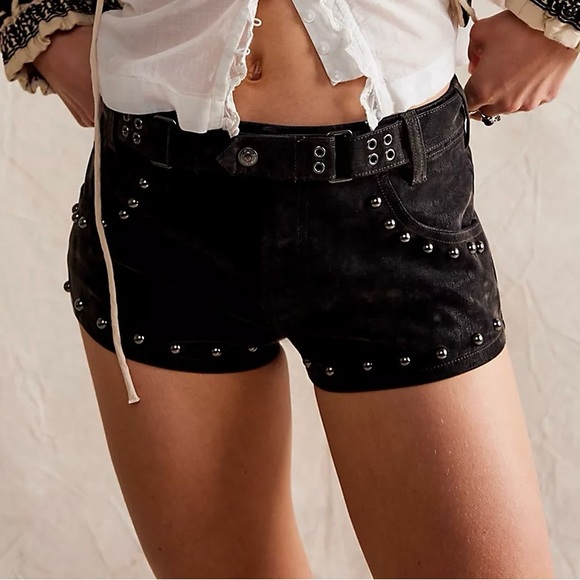 Free People The Cool Kid Suede Micro Shorts - Picture 1 of 6